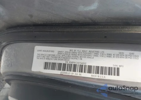 2008 Subaru Outback 2.5I/2.5I L.l. Bean Edition from USA, damaged, VIN 4S4BP61CX87348502
